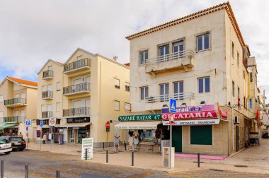 Nazare, Portekiz - 15 Ekim 2016: Nasıra Lı'nın Mimarisi, Portekiz. Bu Silver Coast (Costa de Prata en popüler sahil beldelerinden biridir)