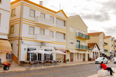 Nazare, Portekiz - 15 Ekim 2016: Nasıra Lı'nın Mimarisi, Portekiz. Bu Silver Coast (Costa de Prata en popüler sahil beldelerinden biridir)