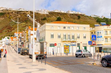 Nazare, Portekiz - 15 Ekim 2016: Nasıra Lı'nın Mimarisi, Portekiz. Bu Silver Coast (Costa de Prata en popüler sahil beldelerinden biridir)