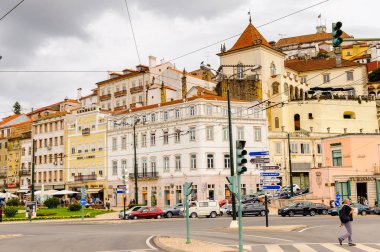 Coimbra, Portekiz - 16 Ekim 2016: Coimbra Tarihi merkezinin şehir manzarası, Portekiz. Unesco tarafından 2013 yılından bu yana Dünya Mirası