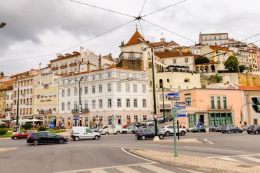 Coimbra, Portekiz - 16 Ekim 2016: Coimbra Tarihi merkezinin şehir manzarası, Portekiz. Unesco tarafından 2013 yılından bu yana Dünya Mirası