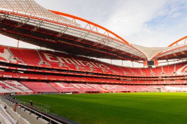 Lizbon, Portekiz - 17 Ekim 2016: Estadio da Luz (Stadium of Light), S.L. Benfica stadyumu. Euro 2004 için inşa edilmiştir.