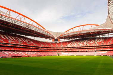 Lizbon, Portekiz - 17 Ekim 2016: Estadio da Luz (Stadium of Light), S.L. Benfica stadyumu. Euro 2004 için inşa edilmiştir.
