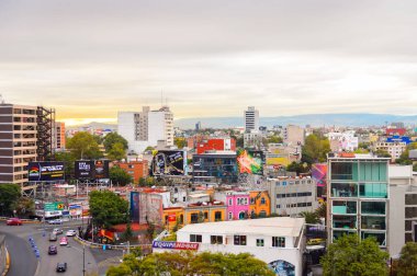 Mexico City, Mex - Eki 27, 2016: Mexico City Bölgesi Rosa Mimarisi (Pembe Bölge), Df, Zona Rosa alışveriş, gece hayatı, gay topluluğu ile ünlü bir mahalle
