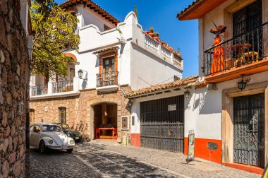 Taxco, Meksika - 28 Ekim 2016: Taxco, Meksika'daki ev. Kasaba Gümüş ürünleri ile bilinir