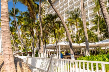 Acapulco, Meksika - 29 Ekim 2016: Hotel Elcano'nun Reastaurant'ı, Acapulco, Meksika. Av. Costera Miguel Aleman'da yer almaktadır.