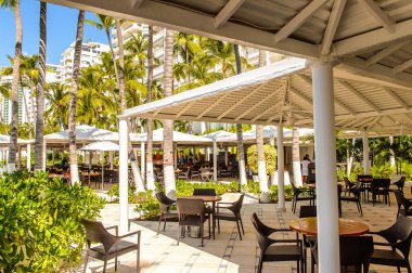 Acapulco, Meksika - 29 Ekim 2016: Hotel Elcano'nun Reastaurant'ı, Acapulco, Meksika. Av. Costera Miguel Aleman'da yer almaktadır.