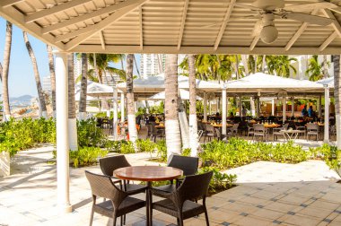 Acapulco, Meksika - 29 Ekim 2016: Hotel Elcano'nun Reastaurant'ı, Acapulco, Meksika. Av. Costera Miguel Aleman'da yer almaktadır.