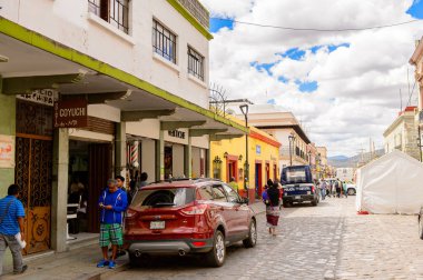 Oaxaca, Meksika - 31 Ekim 2016: Oaxaca de Juarez, Meksika Mimarisi. Kasabanın adı Nahuatl adı Huaxyacac türetilmiştir