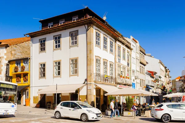 Braga, Portekiz - 14 Ekim 2016: Braga'nın tarihi bir bölümü, Portekiz. Şehir 2012 yılında Avrupa Gençlik Başkenti oldu.