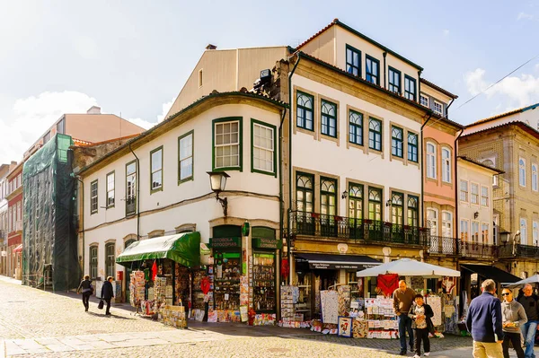 Braga, Portekiz - 14 Ekim 2016: Braga'nın tarihi bir bölümü, Portekiz. Şehir 2012 yılında Avrupa Gençlik Başkenti oldu.