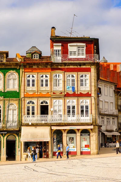 Guimaraes Portugal 2016 Architektur Des Vierecks Des Historischen Zentrums Von — Stockfoto