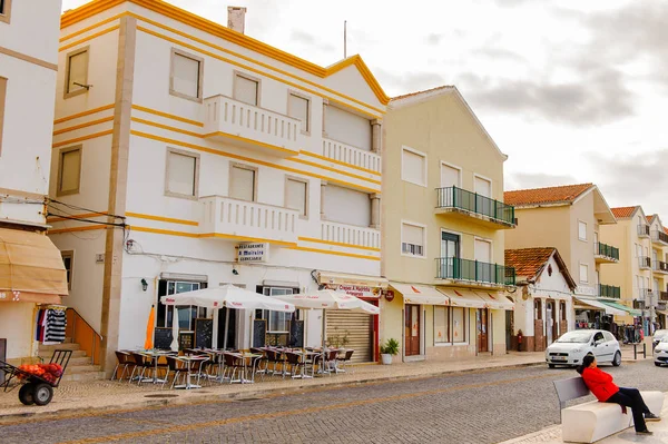 Nazare, Portekiz - 15 Ekim 2016: Nasıra Lı'nın Mimarisi, Portekiz. Bu Silver Coast (Costa de Prata en popüler sahil beldelerinden biridir)