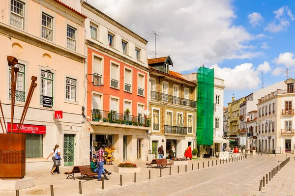 Alcobaca Portogallo Ottobre 2016 Architettura Della Piazza Principale Alcobaca Sottoregione — Foto Stock
