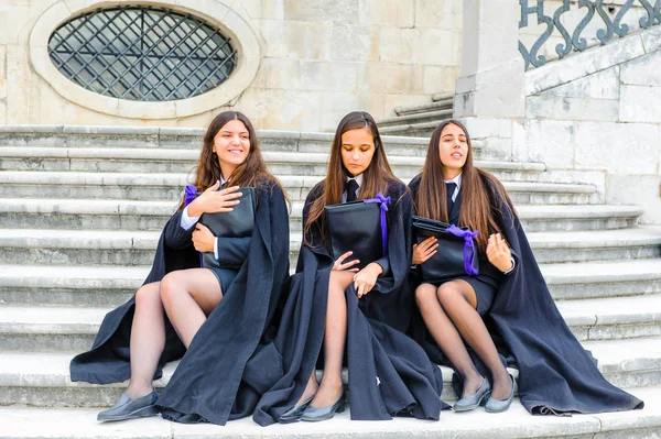 Coimbra Portugal Octubre 2016 Estudiantes Identificados Universidad Coimbra Con Las —  Fotos de Stock