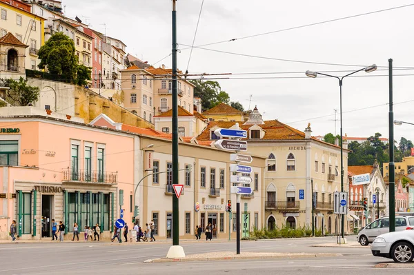 Coimbra, Portekiz - 16 Ekim 2016: Coimbra Tarihi merkezinin şehir manzarası, Portekiz. Unesco tarafından 2013 yılından bu yana Dünya Mirası