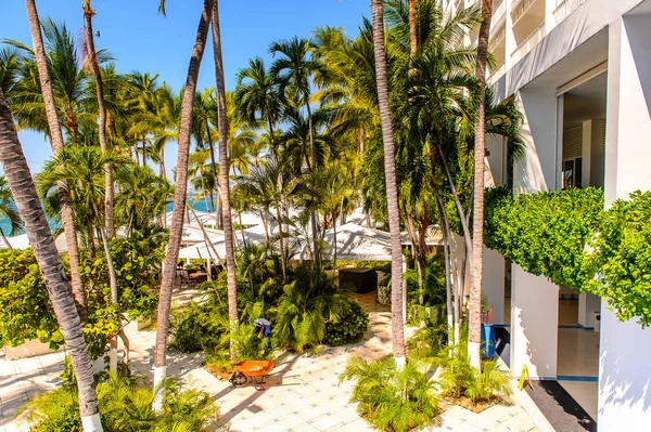 Acapulco, Meksika - 29 Ekim 2016: Hotel Elcano'nun Reastaurant'ı, Acapulco, Meksika. Av. Costera Miguel Aleman'da yer almaktadır.