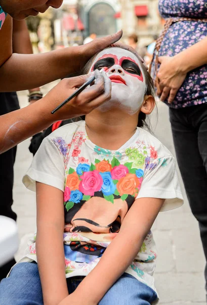 Puebla Mexique Oct 2016 Fille Non Identifiée Peinte Comme Zombie — Photo