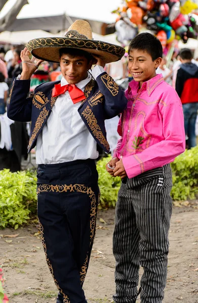 Puebla México Octubre 2016 Hombre Identificado Viste Traje Nacional Para — Foto de Stock