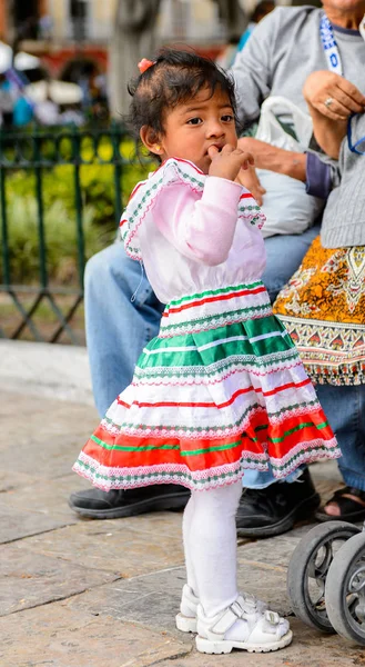 Puebla México Octubre 2016 Niña Identificada Viste Traje Nacional Para — Foto de Stock