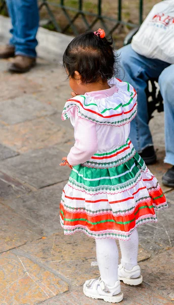 Puebla México Octubre 2016 Niña Identificada Viste Traje Nacional Para — Foto de Stock