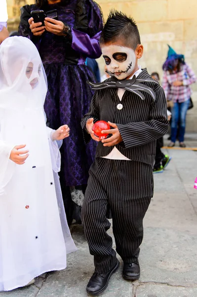 Oaxaca México Octubre 2016 Niño Identificado Pintado Como Zombi Para — Foto de Stock