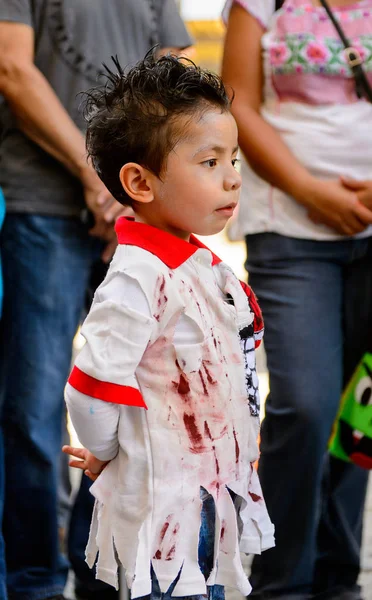 Oaxaca Mexiko 2016 Unidentifizierter Junge Gekleidet Für Den Tag Der — Stockfoto