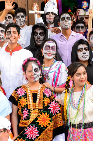 Oaxaca Mexique Oct 2016 Personnes Non Identifiées Habillées Peintes Pour — Photo
