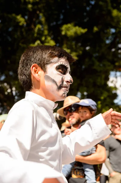 Oaxaca Meksyk Paź 2016 Niezidentyfikowanych Ludzi Ubranych Malowane Dzień Zmarłych — Zdjęcie stockowe