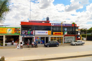 Oaxaca, Meksika - 31 Ekim 2016: Oaxaca de Juarez, Meksika Mimarisi. Kasabanın adı Nahuatl adı Huaxyacac türetilmiştir