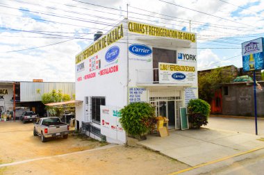 Oaxaca, Meksika - 31 Ekim 2016: Oaxaca de Juarez, Meksika Mimarisi. Kasabanın adı Nahuatl adı Huaxyacac türetilmiştir