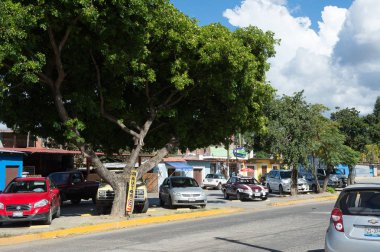 Santa Maria Del Tule, Meksika - 31 Ekim 2016: Santa Maria del Tule'un güzel manzarası, Meksika, Valles Centrales bölgesi. Adı bulrush anlamına gelen Nahuatl kelime 'tül' geliyor