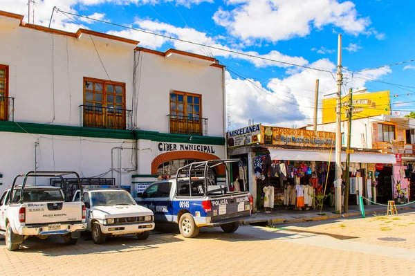 Santa Maria Del Tule, Meksika - 31 Ekim 2016: Santa Maria del Tule'un güzel manzarası, Meksika, Valles Centrales bölgesi. Adı bulrush anlamına gelen Nahuatl kelime 'tül' geliyor