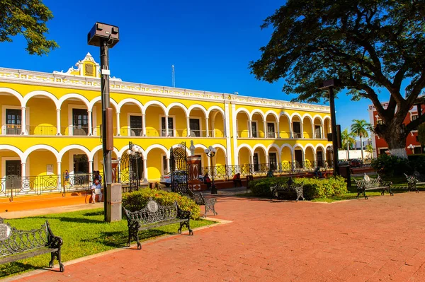 Palenque México Nov 2016 Edifício Amarelo Praça Principal Zocalo Palenque — Fotografia de Stock