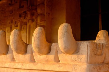 Ek Balam. Meksika - 6 Kasım 2016: Akropolis, Ek' Balam'ın en büyük yapısı, Yucatec-Maya arkeolojik alanı, Temozon, Yucatan, Meksika.