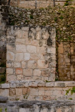 Ek Balam. Meksika - 6 Kasım 2016: Akropolis, Ek' Balam'ın en büyük yapısı, Yucatec-Maya arkeolojik alanı, Temozon, Yucatan, Meksika.