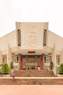 Hanoi, Vietnam - 19 Eylül. 2014: Hanoi şehrinde Ho Chi Minh mozole kompleksi. Ho Chi Minh 1945 yılında Vietnam Demokratik Cumhuriyeti'nin kuruluşunda önemli bir figür oldu