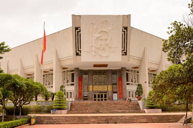 Hanoi, Vietnam - 19 Eylül. 2014: Hanoi şehrinde Ho Chi Minh mozole kompleksi. Ho Chi Minh 1945 yılında Vietnam Demokratik Cumhuriyeti'nin kuruluşunda önemli bir figür oldu