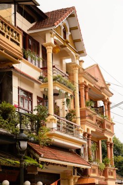 Sapa, Vietnam - 20 Eylül 2014: Sapa Mimarisi, Lao Cai, Vietnam. Sapa, Sapa bölgesinin bir sınır şehri ve başkentidir.