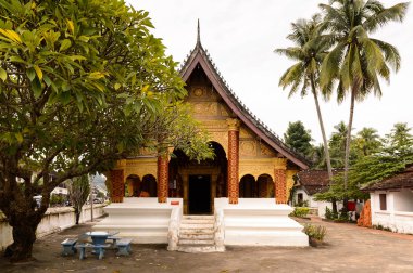 Luang Prabang, Laos - 25 Eylül 2014: Vat sen kompleksinin bir parçası , Unesco Dünya Mirası kenti olan Luang Prabang'deki Buda komplekslerinden biri