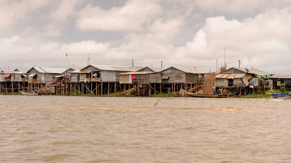 Lake Tonle Sap Combodia Sep 2014 Maisons Sur Tonle Sap — Photo