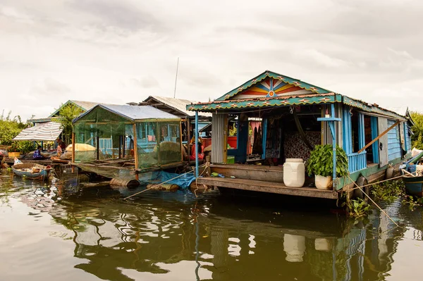 Lake Tonle Sap Combodie Sep 2014 Village Chong Knies Sur — Photo