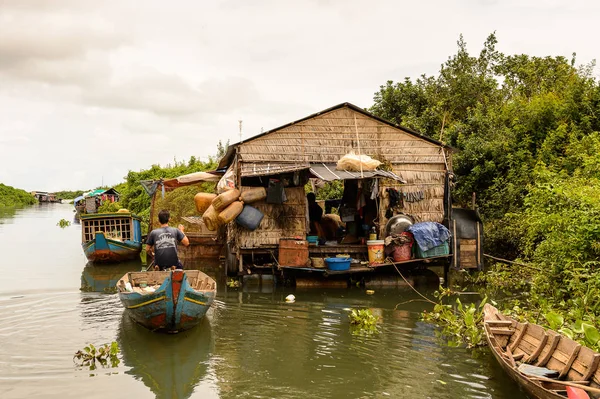 Lake Tonle Sap Combodia Sep 2014 Vie Réelle Dans Village — Photo