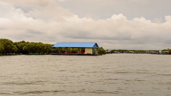 Lake Tonle Sap Combodia Sep 2014 Naturaleza Casas Aldea Chong — Foto de Stock