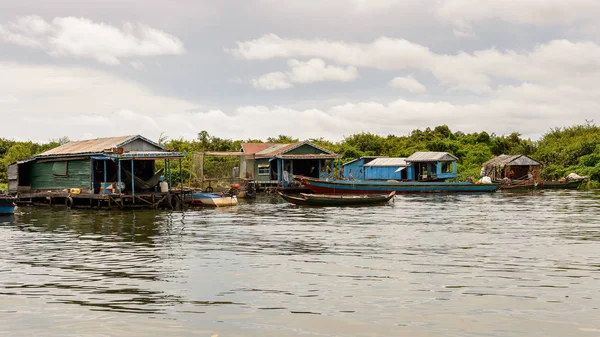 Lake Tonle Sap Combodia Setembro 2014 Natureza Casas Vila Chong — Fotografia de Stock
