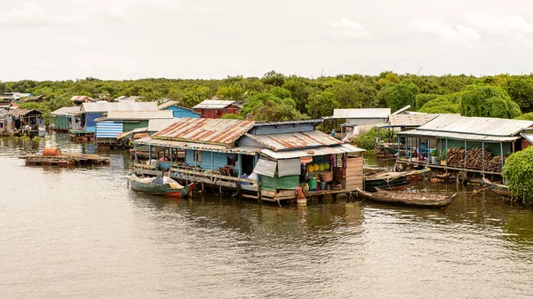 Озеро Tonle Sap Combodia Вересня 2014 Вид Плаваючого Села Чонг — стокове фото