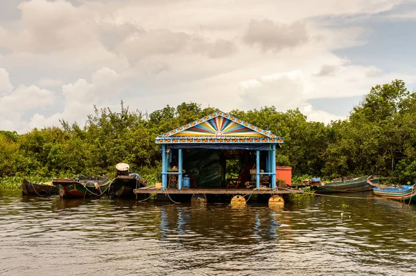 Озеро Tonle Sap Combodia Вересня 2014 Плаваючі Села Чонг Кмон — стокове фото