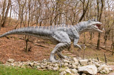 Bratislava, Slovakya - 18 Ekim 2015: Bratislava Dinopark Gigantosaurus, Slovakya. Bir f Bratislava, Slovakya popüler attections.