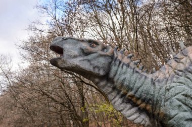 Bratislava, Slovakya - 18 Ekim 2015: Bratislava Dinopark'ta Sauropelta, Slovakya. Bir f Bratislava, Slovakya popüler attections.