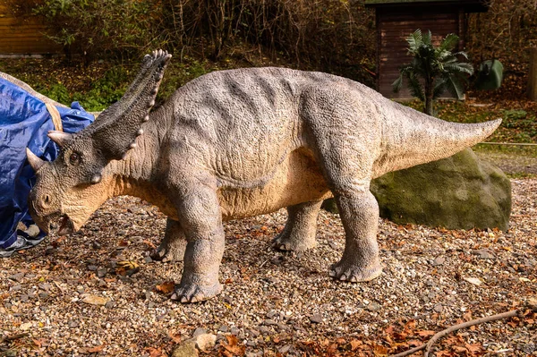 Μπρατισλάβα Σλοβακία Οκτ 2015 Χασμοτόσαυρος Στο Dinopark Στη Μπρατισλάβα Της — Φωτογραφία Αρχείου